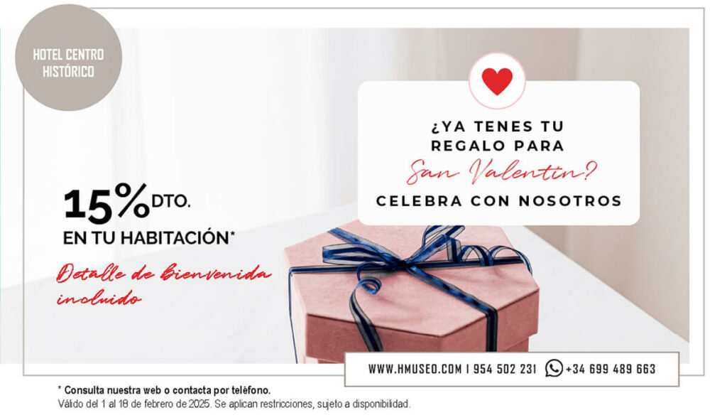 ¿YA TENES TU REGALO PARA San Valentin? CELEBRA CON NOSOTROS. 15% de descuento. EN TU HABITACIÓN con detalle de bienvenida